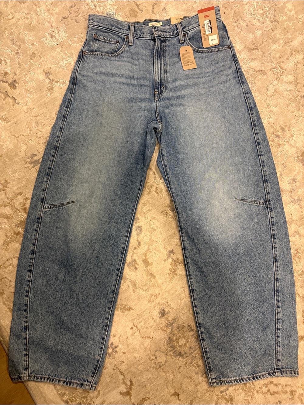 Levi's women’s cinch barrel, high rise full length